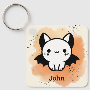 Adorable Bat Buddy - Kawaii Minimalist Nursery Art Keychain