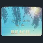 Adorable Beach Palm Leaves   iPad Air Cover<br><div class="desc">This summer design features a beautiful picture of a beach with palm and motivational message.</div>