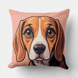 Adorable Beagle With Expressive Eyes Throw Pillow