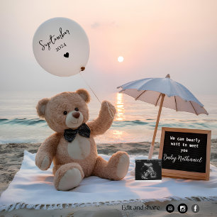 Adorable bear and Beachside Pregnancy Announcement