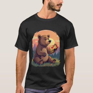 Adorable Bear Eating Pizza T-Shirt