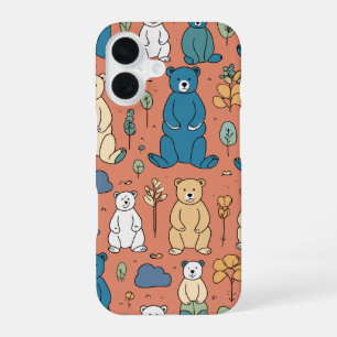 Adorable Bear Pattern Phone Case Design