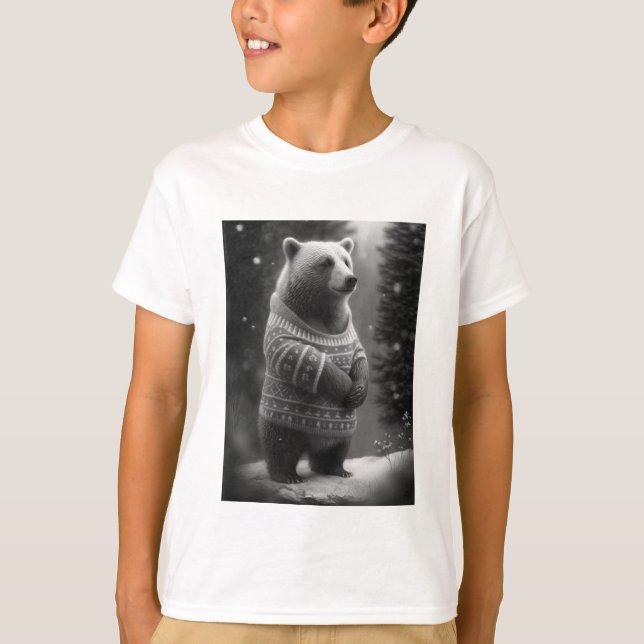 Adorable Bear Wearing a Cozy Sweater (Front)