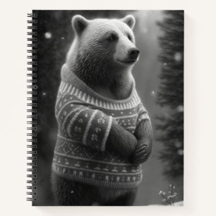 Adorable Bear Wearing a Cozy Sweater Notebook
