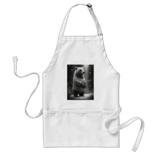 Adorable Bear Wearing a Cozy Sweater Standard Apron