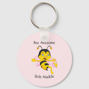 Adorable Bee Girl Cartoon Keychain