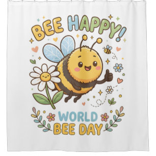 Adorable "Bee Happy!" Illustration for World Bee D