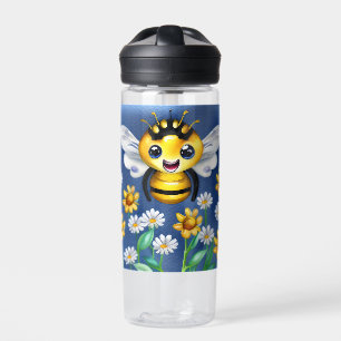 Adorable Bee in a Flower Garden Watercolor Water Bottle