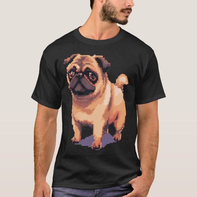 Adorable Beige Mops - Pixel art T-Shirt (Front)