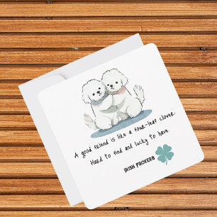 Adorable Bichon Friends with a Quote Card