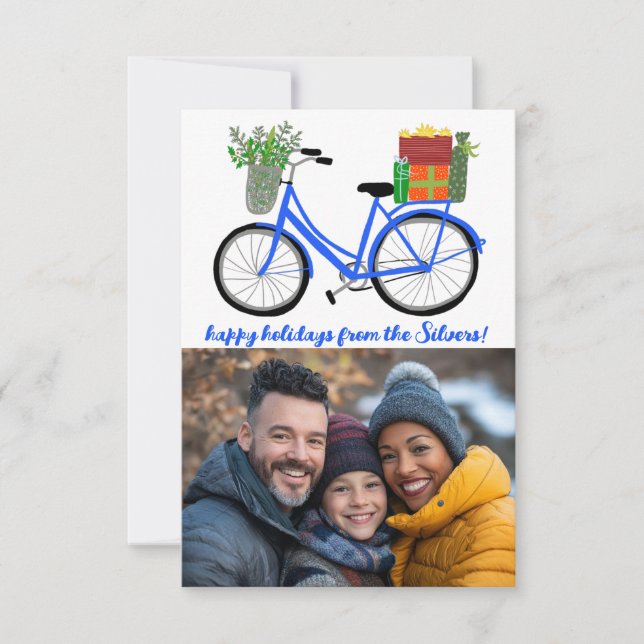 Adorable Bicycle Gifts PHOTO Christmas Holiday  (Front)