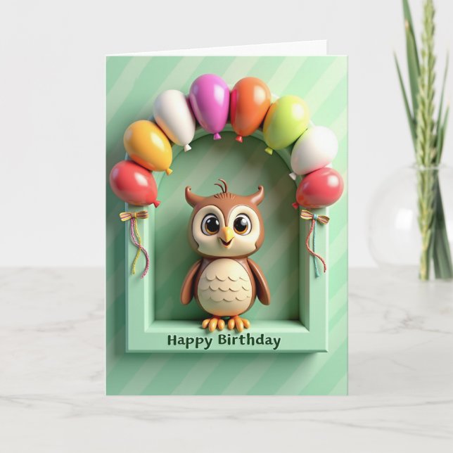 Adorable Bird Birthday Card (Front)
