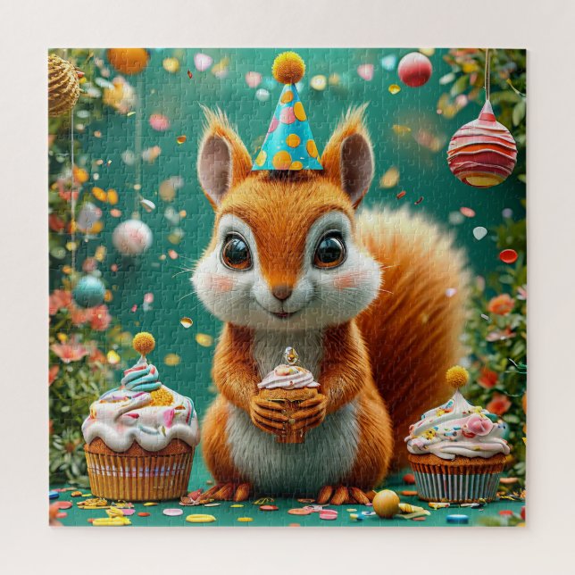 Adorable birthday Squirrel Jigsaw Puzzle (Vertical)
