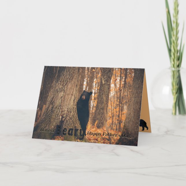 Adorable Black Bear Father's Day Card (Front)
