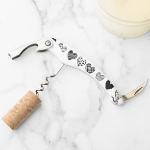 Adorable Black Heart Scribble Drawing Corkscrew