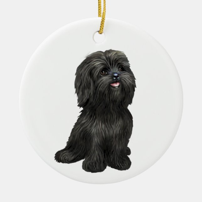 Adorable Black Shih Tzu - Just the Dog Ornament (Front)