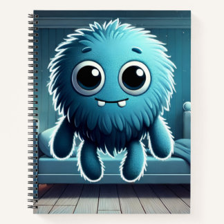 Adorable Blue Fluffy Creature Notebook