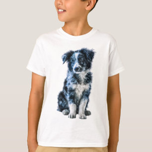 Adorable Blue Merle Border Collie Puppy Kids T-Shirt