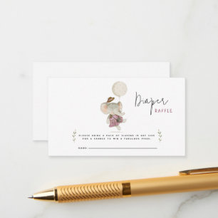 Adorable Boho Elephant Rustic Baby Shower Enclosure Card