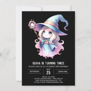 Adorable Boho Wizard Birthday Invitation