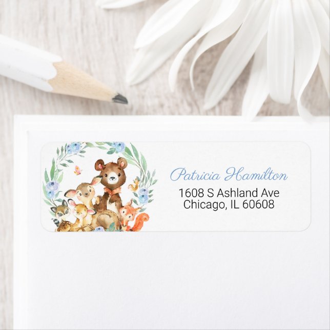 Adorable Bois Animaux Baby shower verdoyant (En situation)