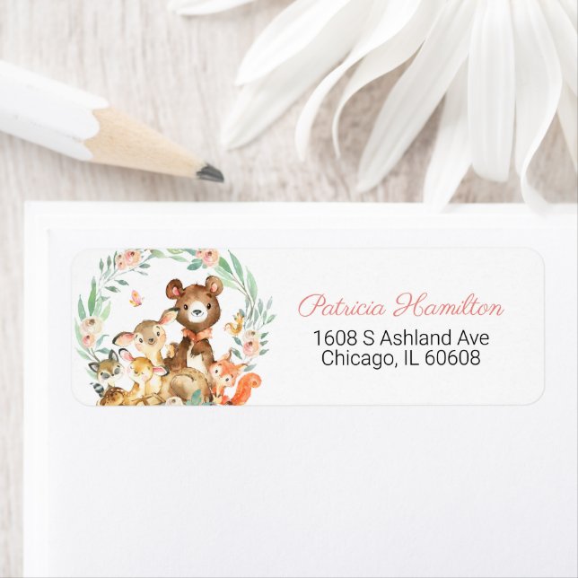 Adorable Bois Animaux Baby shower verdoyant (En situation)
