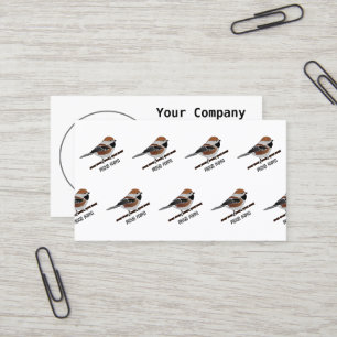 Adorable Boreal Chickadee Bird Cartoon Business Card