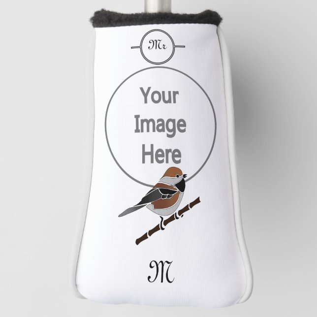 Adorable Boreal Chickadee Bird Cartoon Golf Head Cover (Rotate 90)
