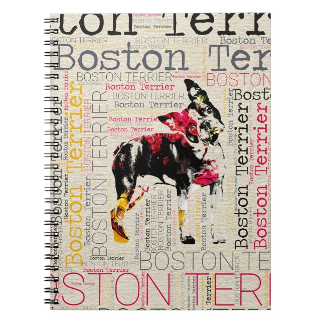 Adorable Boston Terrier Notebook (Front)