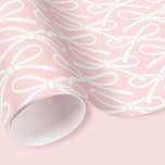 Adorable Bow Pattern Gift Wrap Pink White<br><div class="desc">Simple and stylish wrapping paper,  with a pretty ribbon bow pattern in a colour palette of blush pink and white. Perfect gift wrap for all types of celebration,  including birthdays,  baby showers,  Mother's Day,  weddings and more! Blush pink and white colour palette,  available with a matte or glossy finish.</div>