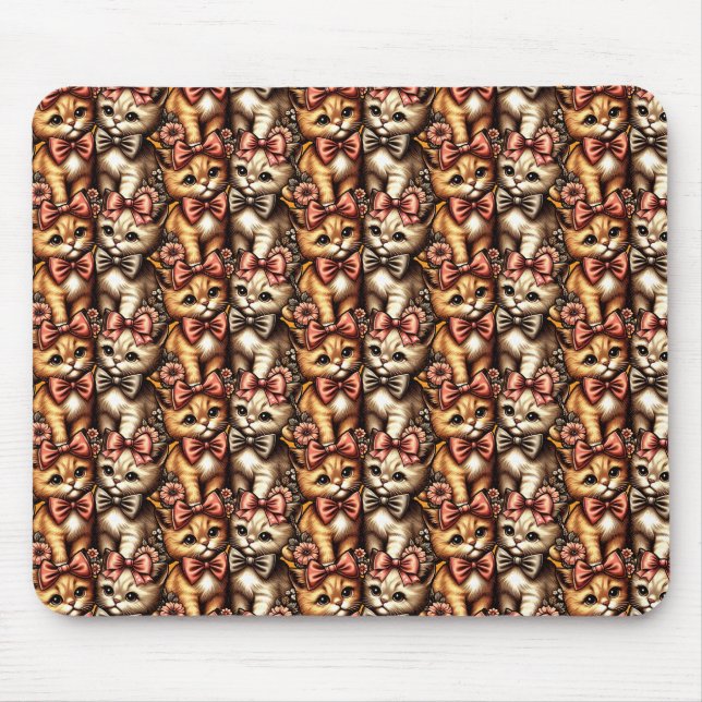 Adorable Bow-Tied Kittens Mouse Pad (Front)