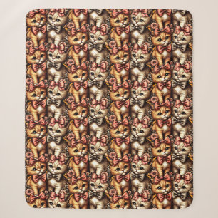 Adorable Bow-Tied Kittens Sherpa Blanket