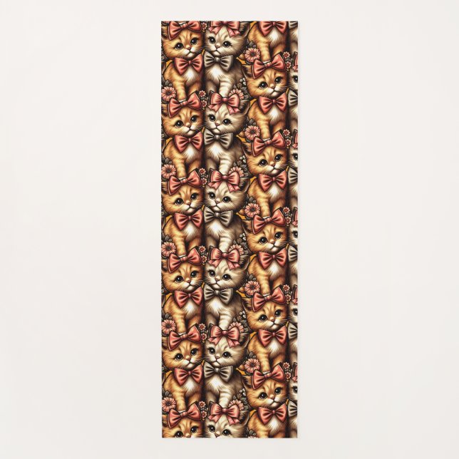 Adorable Bow-Tied Kittens Yoga Mat (Front)