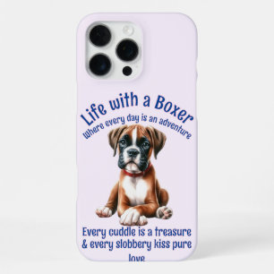 Adorable Boxer Dog Life iPhone 16 Pro Max Case