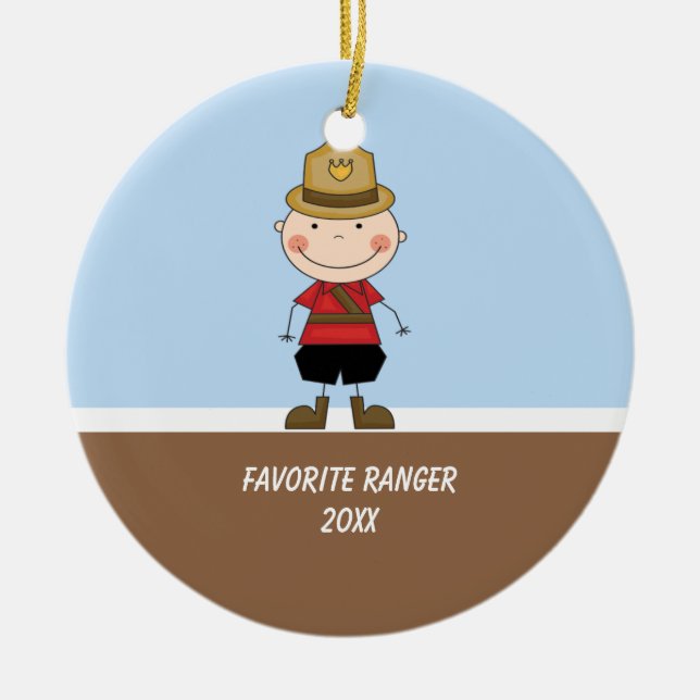 Adorable Boy Ranger Ornament (Front)