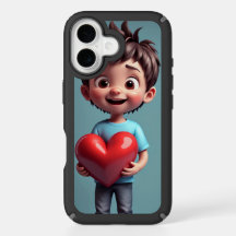 Adorable Boy with Heart iPhone Case