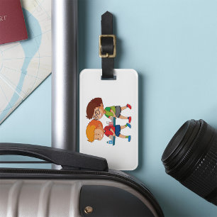 Adorable Boys Carrying Food Trays  Luggage Tag