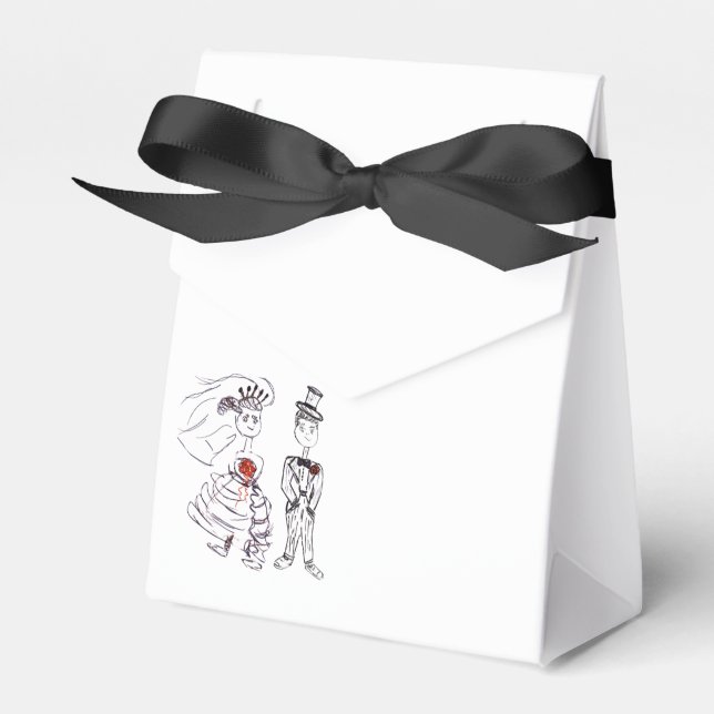 Adorable Bride and Groom Favor Box (Front Side)