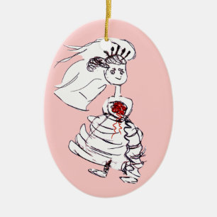 Adorable Bride Ceramic Ornament