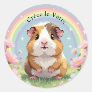 Adorable brown and white guinea pig sticker