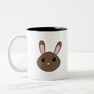 Adorable Brown Bunny Two-Tone Coffee Mug
