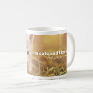 Adorable Brown Cat Design with Text Message Coffee Mug