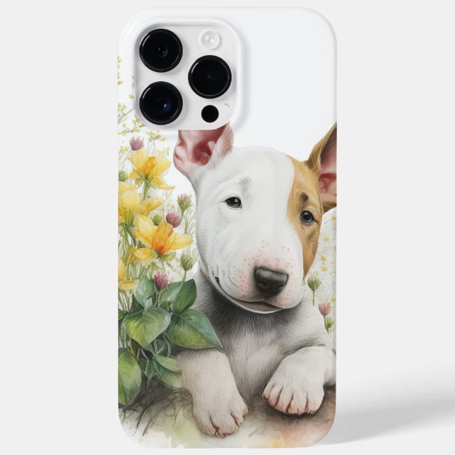 ADORABLE BROWN & WHITE BULL TERRIER PUPPY Case-Mate iPhone CASE (Back)