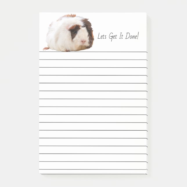 Adorable Brown White Guinea Pig Pet Photograph Post-it Notes (Front)