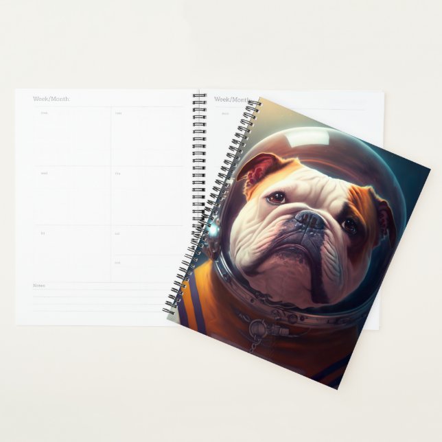 Adorable Bulldog Astronaut Planner (Display)