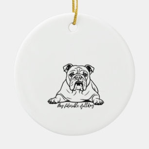 Adorable Bulldog Ceramic Ornament