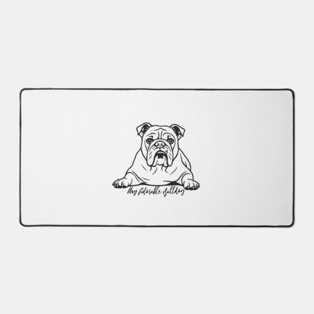 Adorable Bulldog Desk Mat (Front)