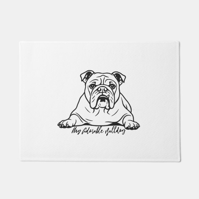 Adorable Bulldog Doormat (Front)