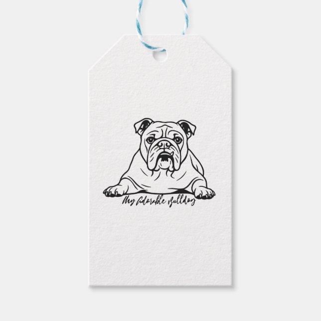 Adorable Bulldog Gift Tags (Front)