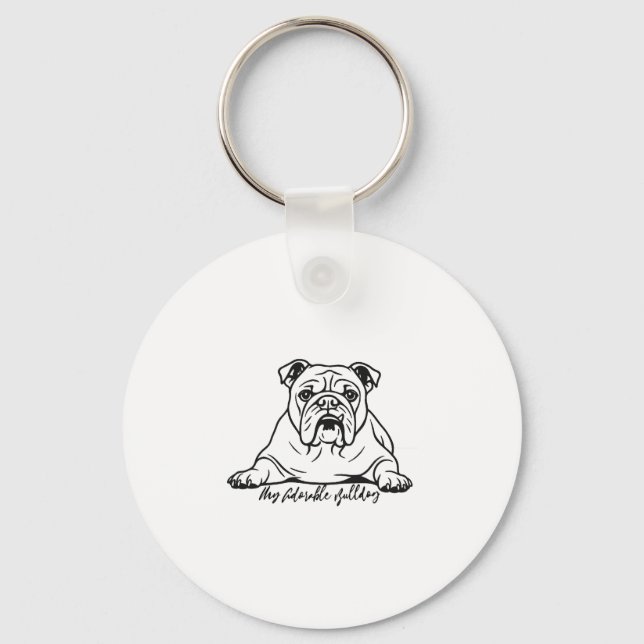 Adorable Bulldog Keychain (Front)